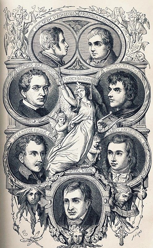 浪漫时代的德国诗人:Tieck, Hardenberg, Fouque, Brentano, Arnim, Schlegel